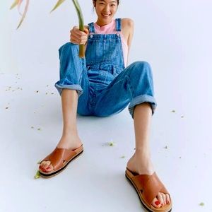 NWT Madewell The Dayna Lugsole Slide sandal in brown leather